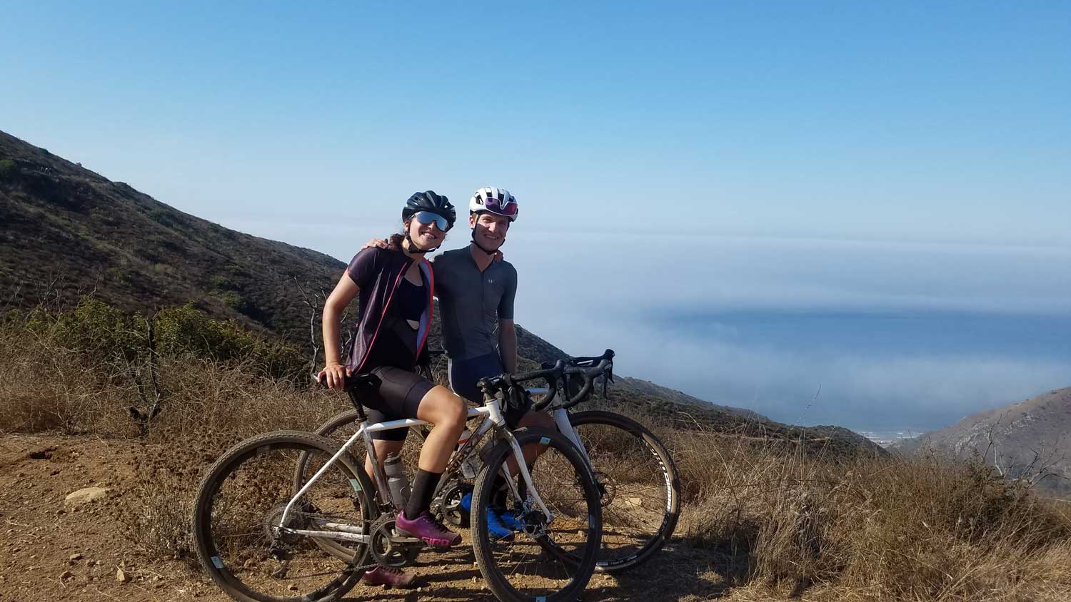 two bikers on mountain

