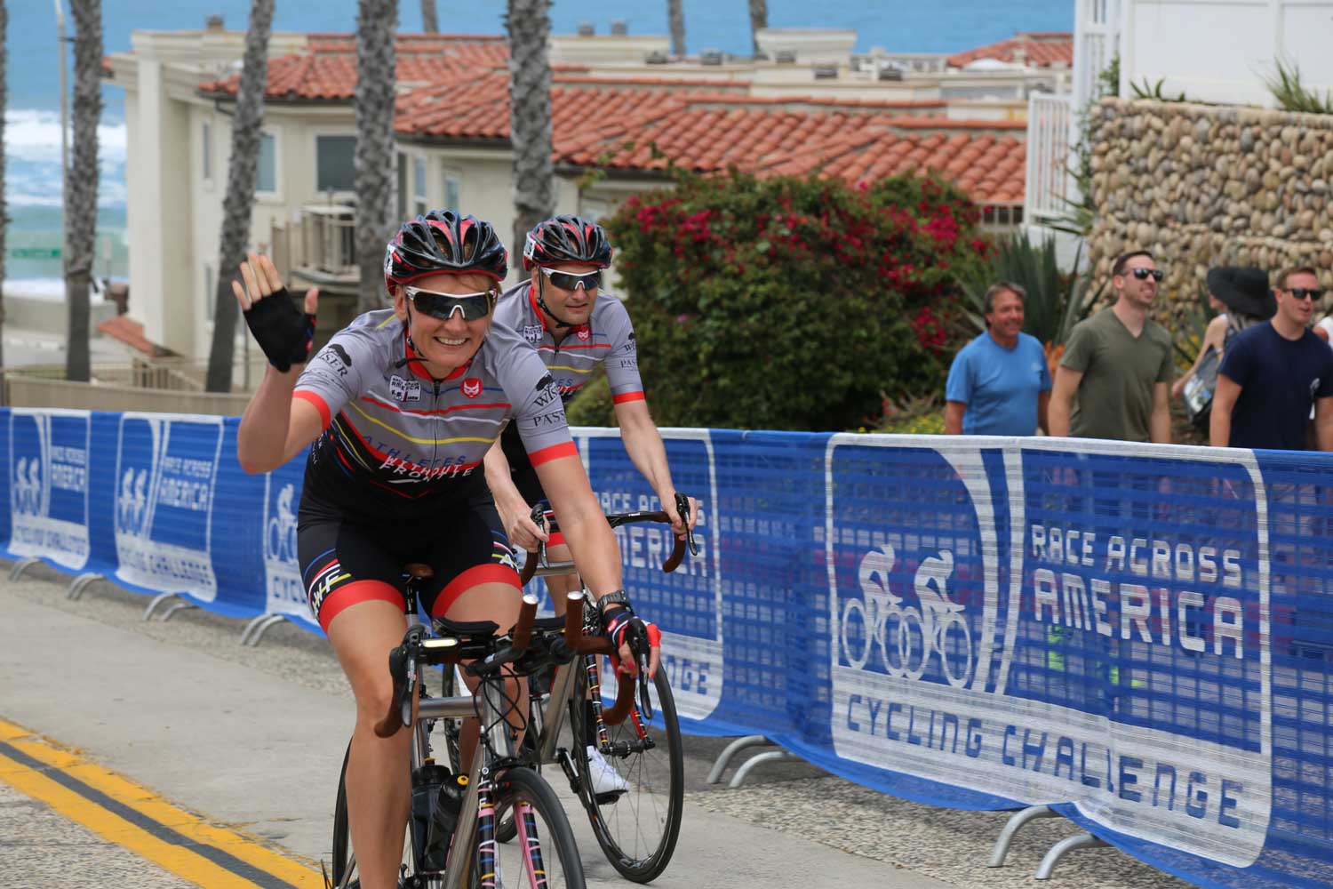 man racing at start
