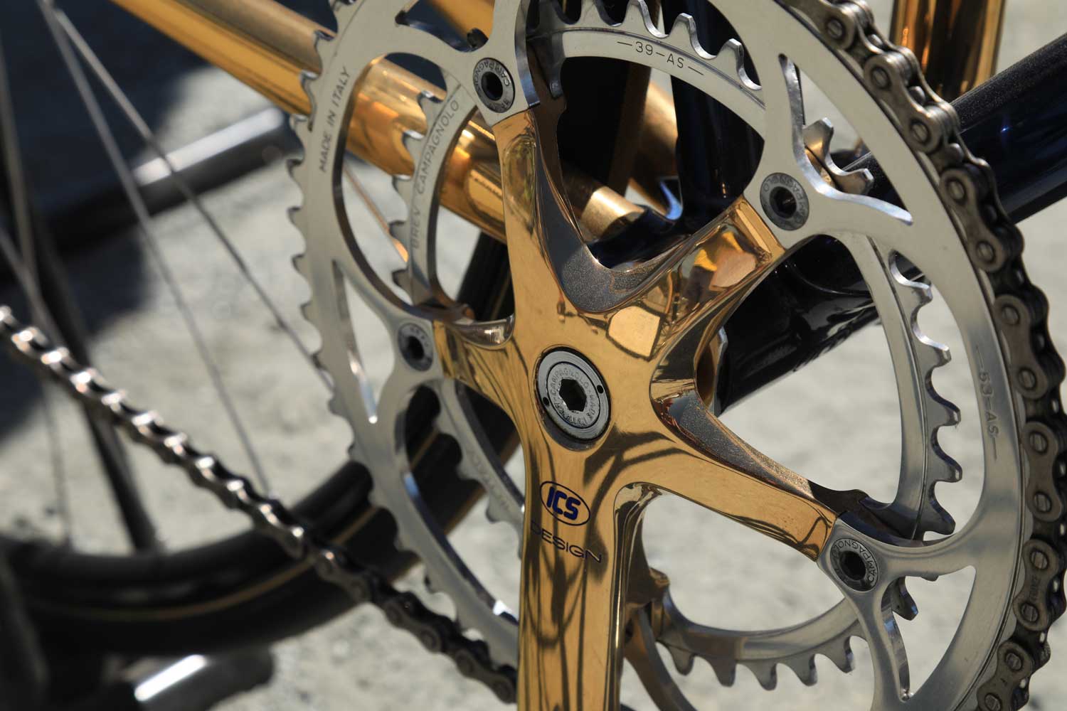 close up of bike gears
