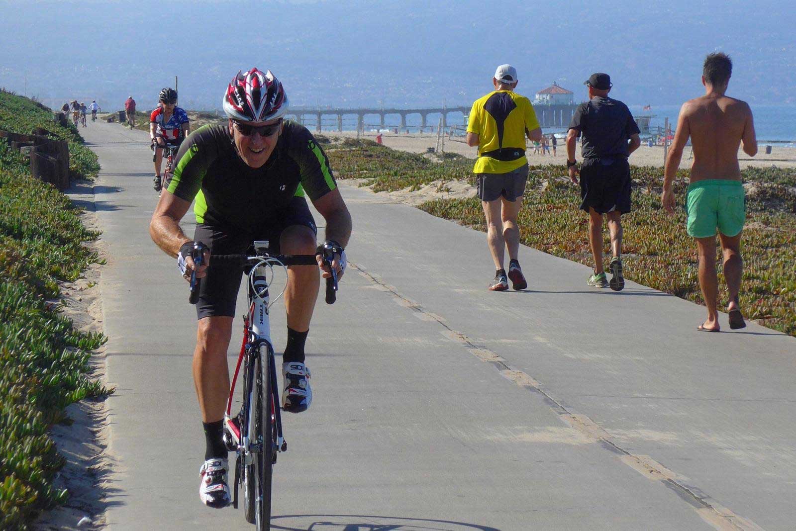 racing on bike